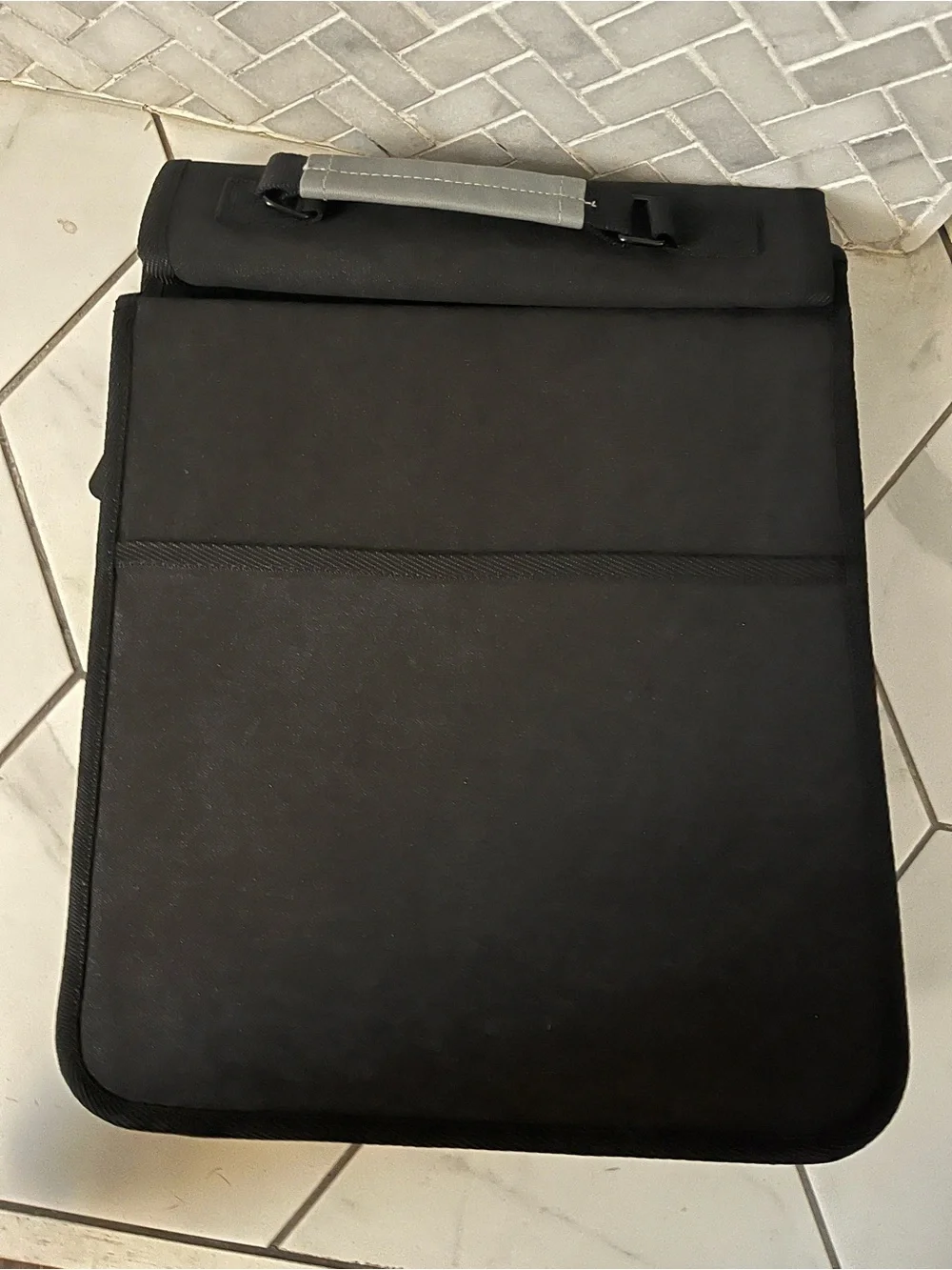 Black Men's Laptop Messenger Bag with Subtle Logo